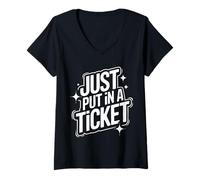Femme Le Support Technique Vient de Mettre Un Ticket T-Shirt avec Col en V