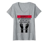 Femme Le Suspect a Quelque Part où être mais ne va Nulle Part Voyager T-Shirt avec Col en V