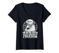 Femme Le système métrique ne Peut Pas mesurer la liberté drôle 4 Juillet T-Shirt avec Col en V