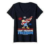 Femme Le système métrique ne Peut Pas mesurer la liberté T-Shirt avec Col en V