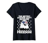 Femme Le système métrique ne Peut Pas mesurer la liberté T-Shirt avec Col en V