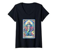 Femme Le Tarot de la sirène T-Shirt avec Col en V