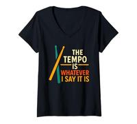 Femme Le Tempo est ce Que Je dis, C'est Un Batteur T-Shirt avec Col en V