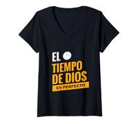 Femme Le temps de Dieu est parfait T-Shirt avec Col en V