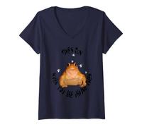 Femme Le Temps est Amusant Lorsque Vous Avez des Mouches T-Shirt avec Col en V