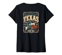 Femme Le Texas, l'État de l'Étoile Solitaire T-Shirt avec Col en V