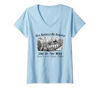 Femme Le thé doit être servi de deux façons T-Shirt avec Col en V