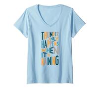 Femme Le Tonnerre ne se Produit Que lorsqu'il pleut T-Shirt avec Col en V