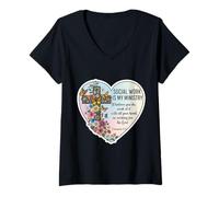 Femme Le Travail d'un travailleur Social chrétien est Mon ministère, Bible Florale T-Shirt avec Col en V