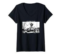 Femme Le Triomphe de la Mort avec la Faux Art médiéval Macabre T-Shirt avec Col en V