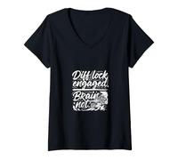 Femme Le Verrouillage du différentiel Hors Route n'est Pas activé, Le Cerveau n'est Pas activé T-Shirt avec Col en V