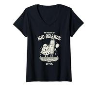 Femme Le village de Rio Grande TV, Floride, dessin animé Pickleball T-Shirt avec Col en V