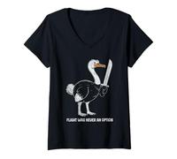 Femme Le vol d'oiseaux sans vol d'autruche n'a jamais été Une Option T-Shirt avec Col en V