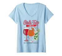Femme Le Voyage des Filles en 2027 est Meilleur qu'une thérapie T-Shirt avec Col en V