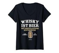 Femme Le Whisky est Un Dicton de bière avec Un fût T-Shirt avec Col en V