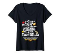 Femme Leader de l'éducation inspirant l'appréciation des directeurs d'école T-Shirt avec Col en V