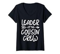 Femme Leader de The Cousin Crew Funny Family Matching T-Shirt avec Col en V