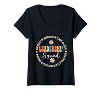 Femme Leadership, administrateur, Chef, Directeur, PDG, équipe de Direction T-Shirt avec Col en V