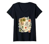 Femme Leaf Label Ready Carnet Botanique T-Shirt avec Col en V