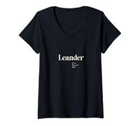 Femme Leander : courageux, passionné et noble T-Shirt avec Col en V