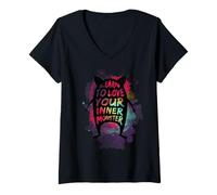 Femme Learn to Love Your Inner Monster T-Shirt avec Col en V