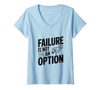 Femme L'échec n'est Pas Une Option Citation de Motivation T-Shirt avec Col en V