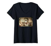 Femme L'école d'Athènes par Raphael (1511) T-Shirt avec Col en V