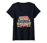 Femme L'école était Amusante mais il est Temps de Porter Une T-Shirt avec Col en V