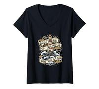 Femme Lecteur de Bible chrétien Built on Rock Not The Sand T-Shirt avec Col en V