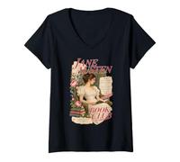 Femme Lecteur de littérature Classique Regency Novel Collection T-Shirt avec Col en V