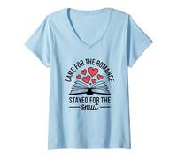 Femme Lecteur de Roman d'amour Amusant T-Shirt avec Col en V