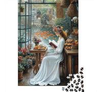 Femme Lecture Livre Puzzle 1000 Pièces Adulte, Qualité Supérieure Papier Cadeau pour Femmes Jeu Éducatif Défi Famille 38x26cm/1000pcs