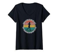 Femme L'éducation est Importante mais la Course est Importanter T-Shirt avec Col en V