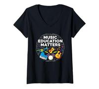 Femme L'éducation Musicale Compte Les Enseignants de Musique Appréciation des Femmes T-Shirt avec Col en V