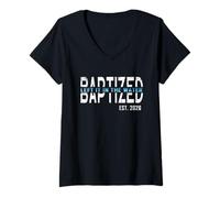 Femme Left It in The Water Christian Baptisé 2026 T-Shirt avec Col en V