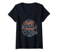 Femme Lefty by Birth Nurse by Calling Funny Professional Skill Job T-Shirt avec Col en V