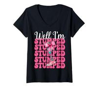 Femme Leg Amputee Amputation Prothèse Leg Girl Well I'm Stumped T-Shirt avec Col en V
