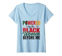 Femme Legacy Strength African Roots Design pour Femmes Noires T-Shirt avec Col en V