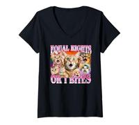 Femme L'égalité des Droits ou Le Mois de la fierté LGBTQ Cat I Bites Pride T-Shirt avec Col en V