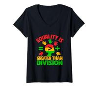 Femme L'égalité est Plus Grande Que la Division T-Shirt avec Col en V