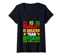 Femme L'égalité est Plus Grande Que la Division T-Shirt avec Col en V
