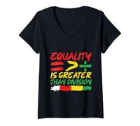 Femme L'égalité est Plus Grande Que la Division T-Shirt avec Col en V