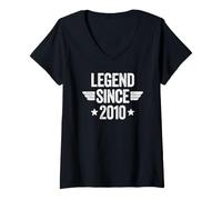 Femme Legend Since 2010 T-Shirt avec Col en V