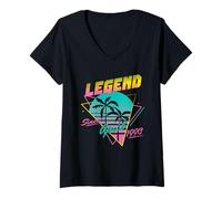 Femme Legend Since April 1990 T-Shirt avec Col en V
