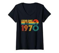 Femme Legend Since May 1970 56th Birthday 56 Years Old Vintage T-Shirt avec Col en V