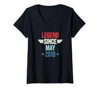 Femme Legend Since May 2010 T-Shirt avec Col en V