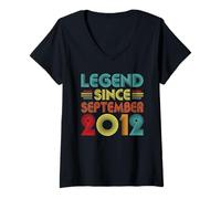 Femme Legend Since September 2012 14th Birthday Retro 14 Years Old T-Shirt avec Col en V