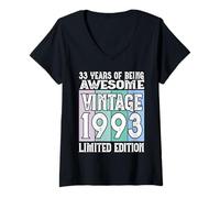 Femme Légendaire Depuis 1993 Édition limitée 33e Anniversaire T-Shirt avec Col en V