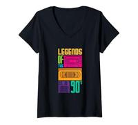 Femme Légendes des années 90 T-Shirt avec Col en V