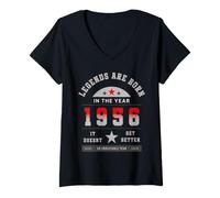 Femme Legends are Born in The Year 1956 It Doesn't Get Better T-Shirt avec Col en V
